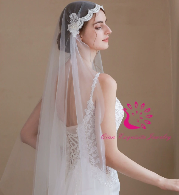 Beads Veil with Hair Clip