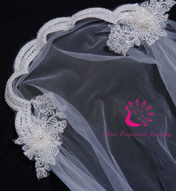 Beads Veil with Hair Clip