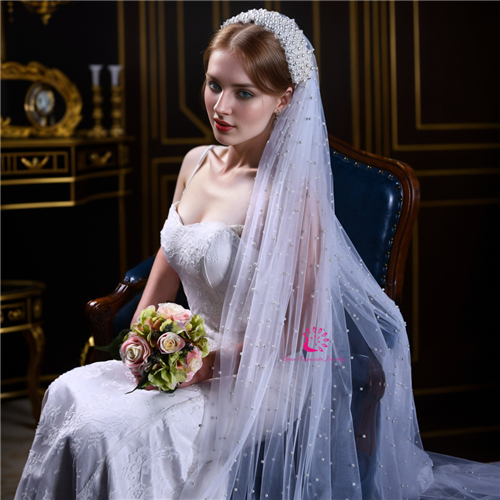 Cathdral Veils with Pearls